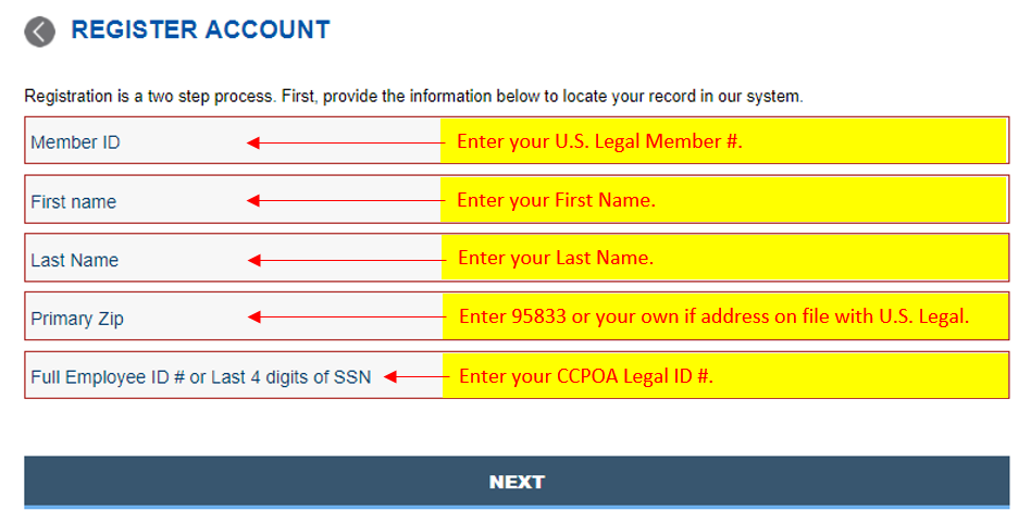CCPOA Registration Instructions Example